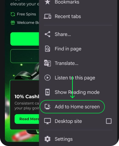 Step 2 - Tap Menu
